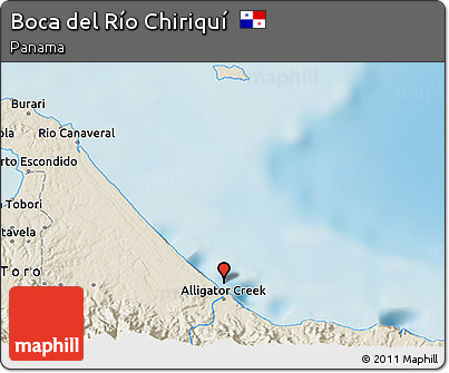 Shaded Relief 3D Map of Boca Del Río Chiriquí