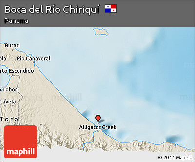 Shaded Relief 3D Map of Boca Del Río Chiriquí