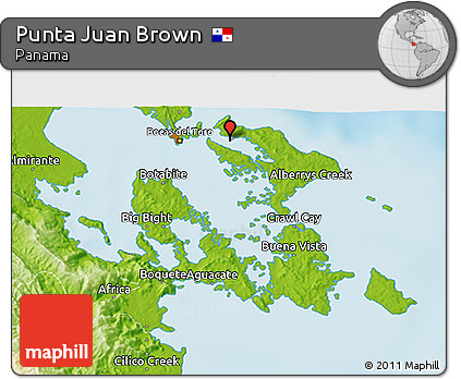Physical 3D Map of Punta Juan Brown