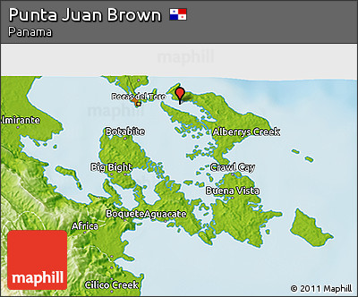 Physical 3D Map of Punta Juan Brown