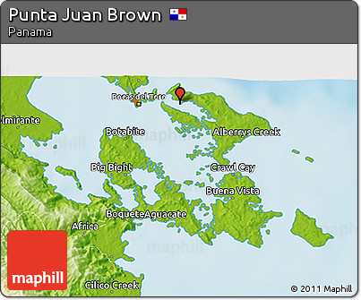 Physical 3D Map of Punta Juan Brown