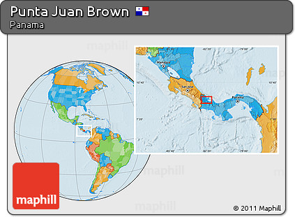 Political Location Map of Punta Juan Brown