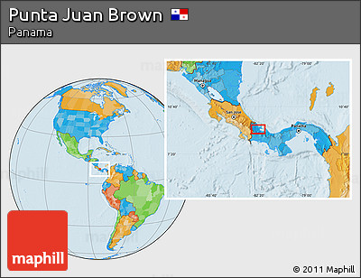 Political Location Map of Punta Juan Brown