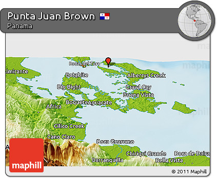 Physical Panoramic Map of Punta Juan Brown