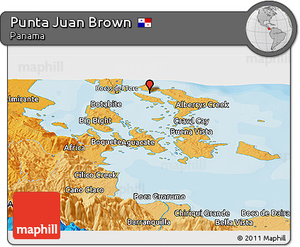 Political Panoramic Map of Punta Juan Brown
