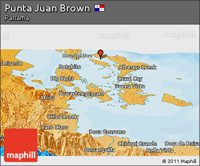 Political Panoramic Map of Punta Juan Brown