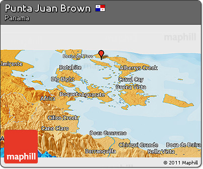 Political Panoramic Map of Punta Juan Brown