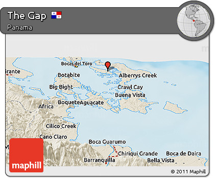 Shaded Relief Panoramic Map of the Gap