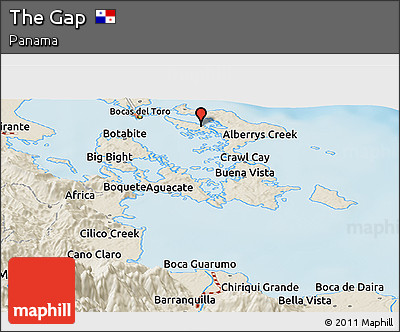 Shaded Relief Panoramic Map of the Gap
