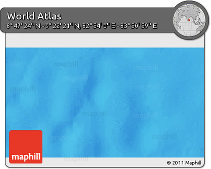 Physical 3D Map of the Area around 9° 4' 52" N, 83° 22' 30" E