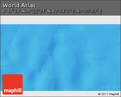 Physical 3D Map of the Area around 9° 4' 52" N, 83° 22' 30" E
