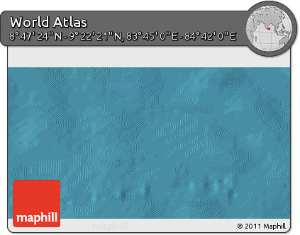 Satellite 3D Map of the Area around 9° 4' 52" N, 84° 13' 29" E