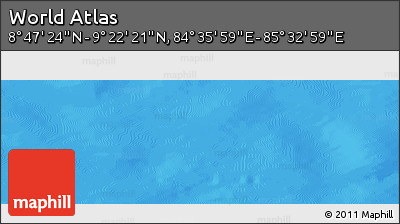 Physical Panoramic Map of the Area around 9° 4' 52" N, 85° 4' 29" E