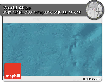 Satellite 3D Map of the Area around 9° 4' 52" N, 88° 28' 29" E