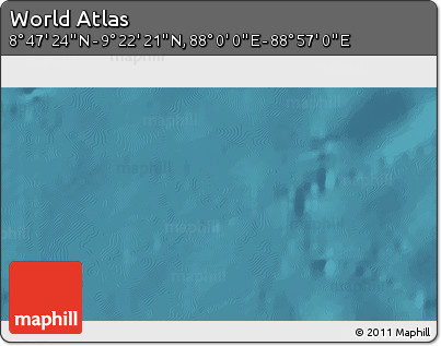 Satellite 3D Map of the Area around 9° 4' 52" N, 88° 28' 29" E