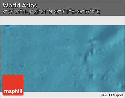 Satellite 3D Map of the Area around 9° 4' 52" N, 88° 28' 29" E