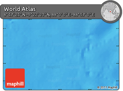 Physical Map of the Area around 9° 4' 52" N, 88° 28' 29" E