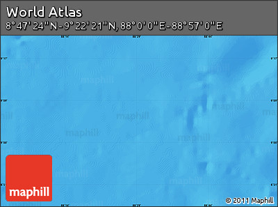 Physical Map of the Area around 9° 4' 52" N, 88° 28' 29" E