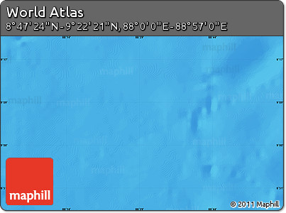 Physical Map of the Area around 9° 4' 52" N, 88° 28' 29" E