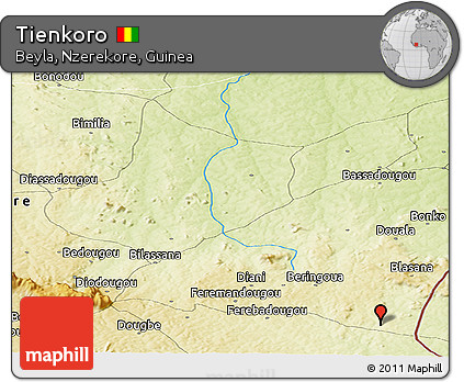 Physical Panoramic Map of Tienkoro