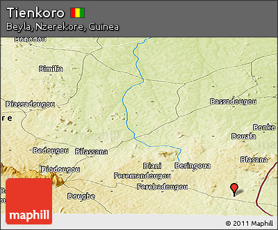 Physical Panoramic Map of Tienkoro