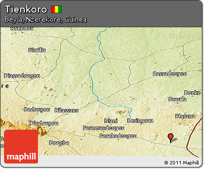 Physical Panoramic Map of Tienkoro