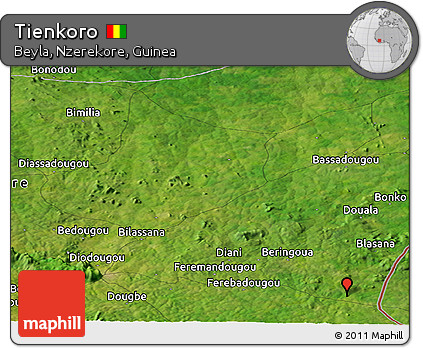 Satellite Panoramic Map of Tienkoro