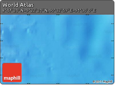 Physical Map of the Area around 9° 4' 52" N, 91° 1' 30" E