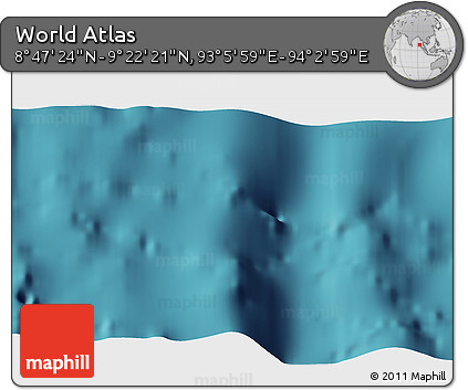 Satellite 3D Map of the Area around 9° 4' 52" N, 93° 34' 29" E