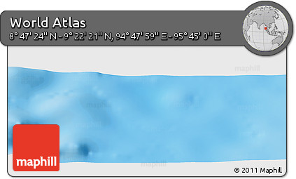 Physical Panoramic Map of the Area around 9° 4' 52" N, 95° 16' 30" E