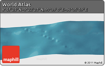 Satellite Panoramic Map of the Area around 9° 4' 52" N, 96° 7' 30" E
