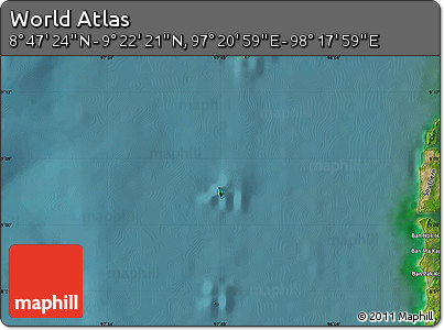 Satellite Map of the Area around 9° 4' 52" N, 97° 49' 29" E