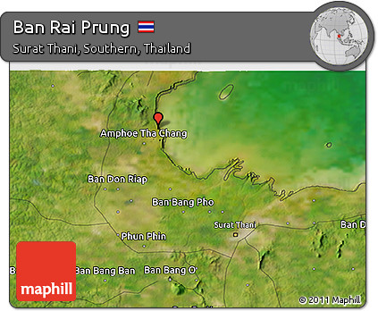 Satellite 3D Map of Ban Rai Prung