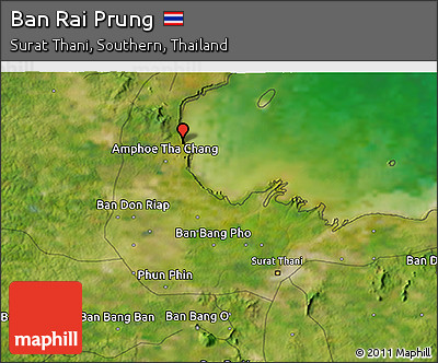 Satellite 3D Map of Ban Rai Prung