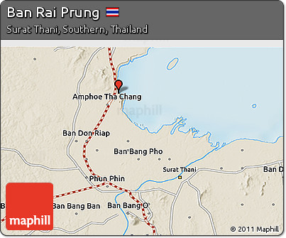 Shaded Relief 3D Map of Ban Rai Prung