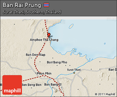 Shaded Relief 3D Map of Ban Rai Prung