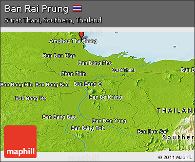 Physical Panoramic Map of Ban Rai Prung