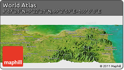 Satellite Panoramic Map of the Area around 9° 4' 52" N, 99° 31' 30" E