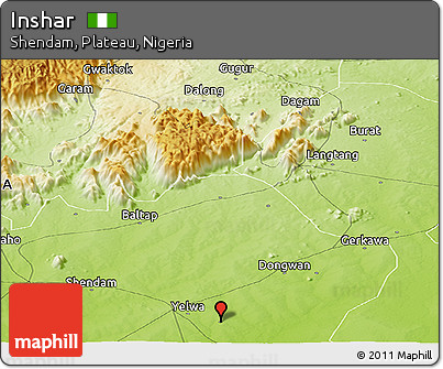 Physical Panoramic Map of Inshar
