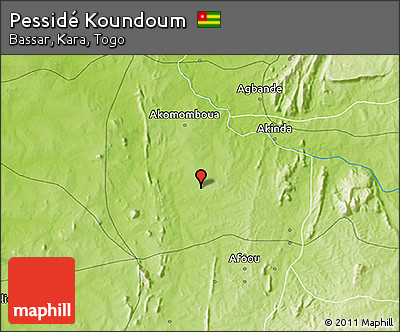 Physical 3D Map of Pessidé Koundoum