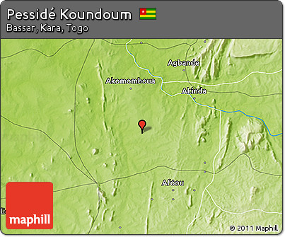 Physical 3D Map of Pessidé Koundoum