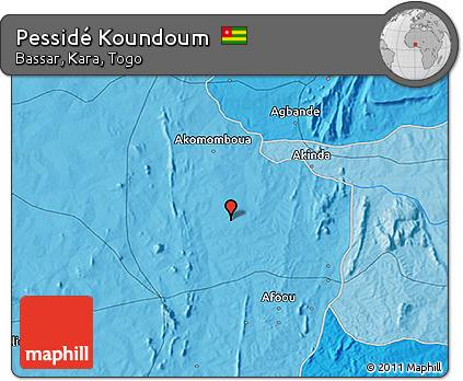 Political 3D Map of Pessidé Koundoum
