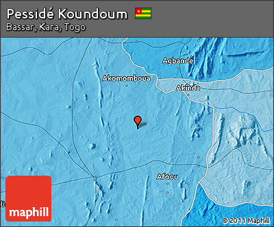 Political 3D Map of Pessidé Koundoum
