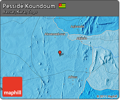 Political 3D Map of Pessidé Koundoum