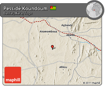 Shaded Relief 3D Map of Pessidé Koundoum