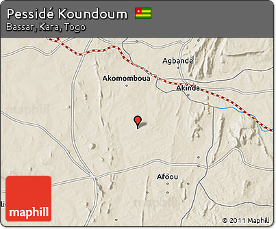 Shaded Relief 3D Map of Pessidé Koundoum