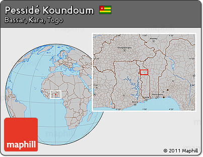 Gray Location Map of Pessidé Koundoum