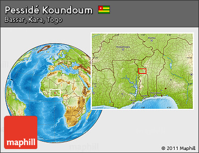 Physical Location Map of Pessidé Koundoum