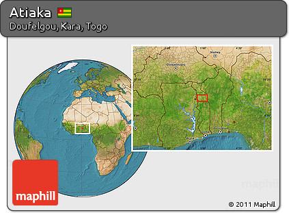 Satellite Location Map of Atiaka