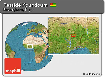 Satellite Location Map of Pessidé Koundoum